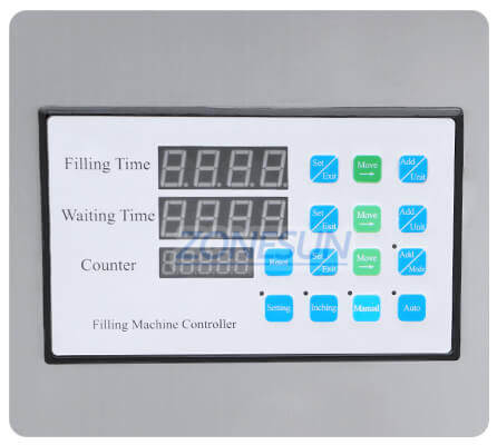 control panel of  semi-automatic liquid soap filling machine