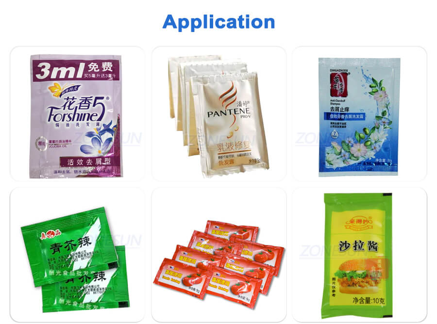 application of shampoo sachet packing machine