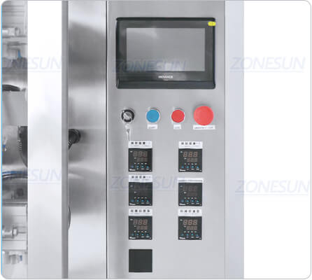 control panel of shampoo sachet packing machine