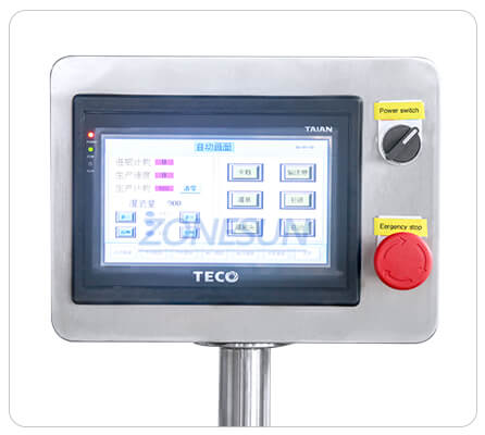 control panel of shampoo wax filling line