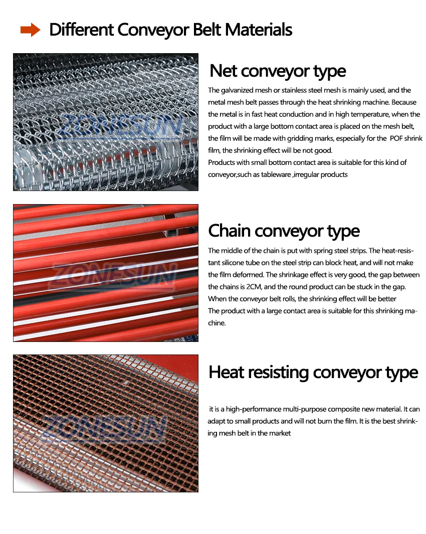 différents types de machines à rétrécissement