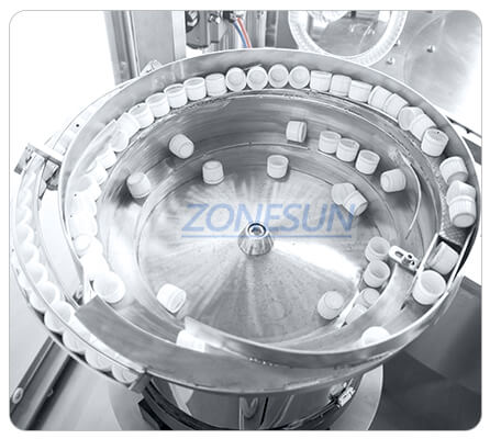 vibratory bowl sorter of spout pouch filling capping machine