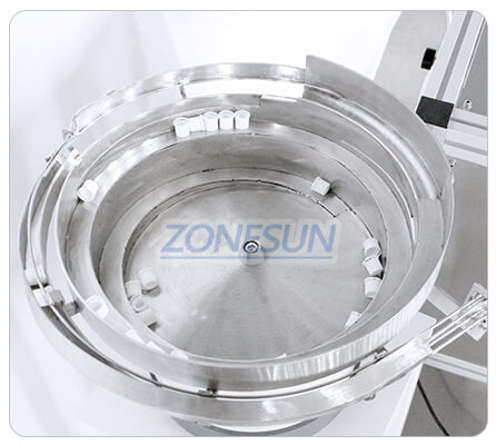 vibratory bowl sorter of spout pouch filling capping machine