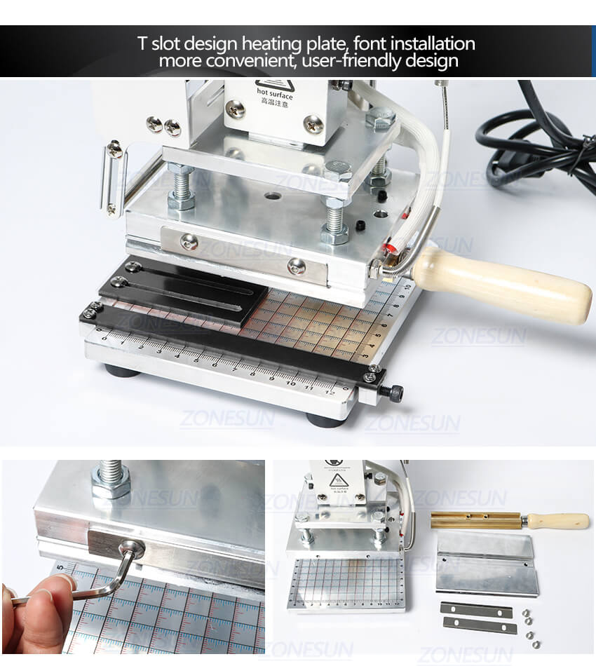 Handheld leather wood paper embossing tool hot stamping machine emboss –  ZONESUN TECHNOLOGY LIMITED