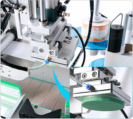 labeling structure of tapered bucket labeling machine