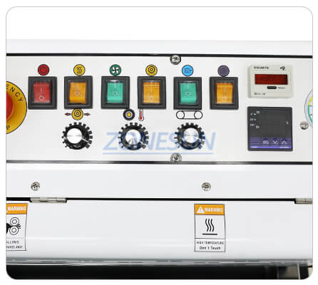 control buttons of continuous vacuum sealing machine