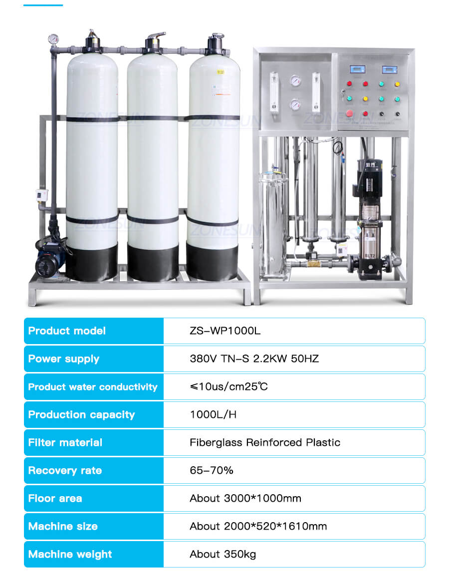 Système de purification d'eau de 1000L