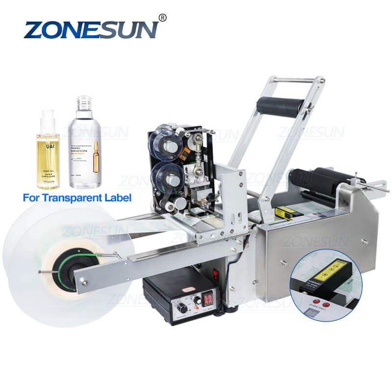 TB-YL50D halbautomat ische Etiketten-Applikator Glas runde Flaschen-Et –  ZONESUN TECHNOLOGY LIMITED