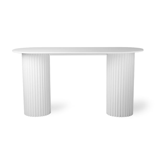 oval white end table