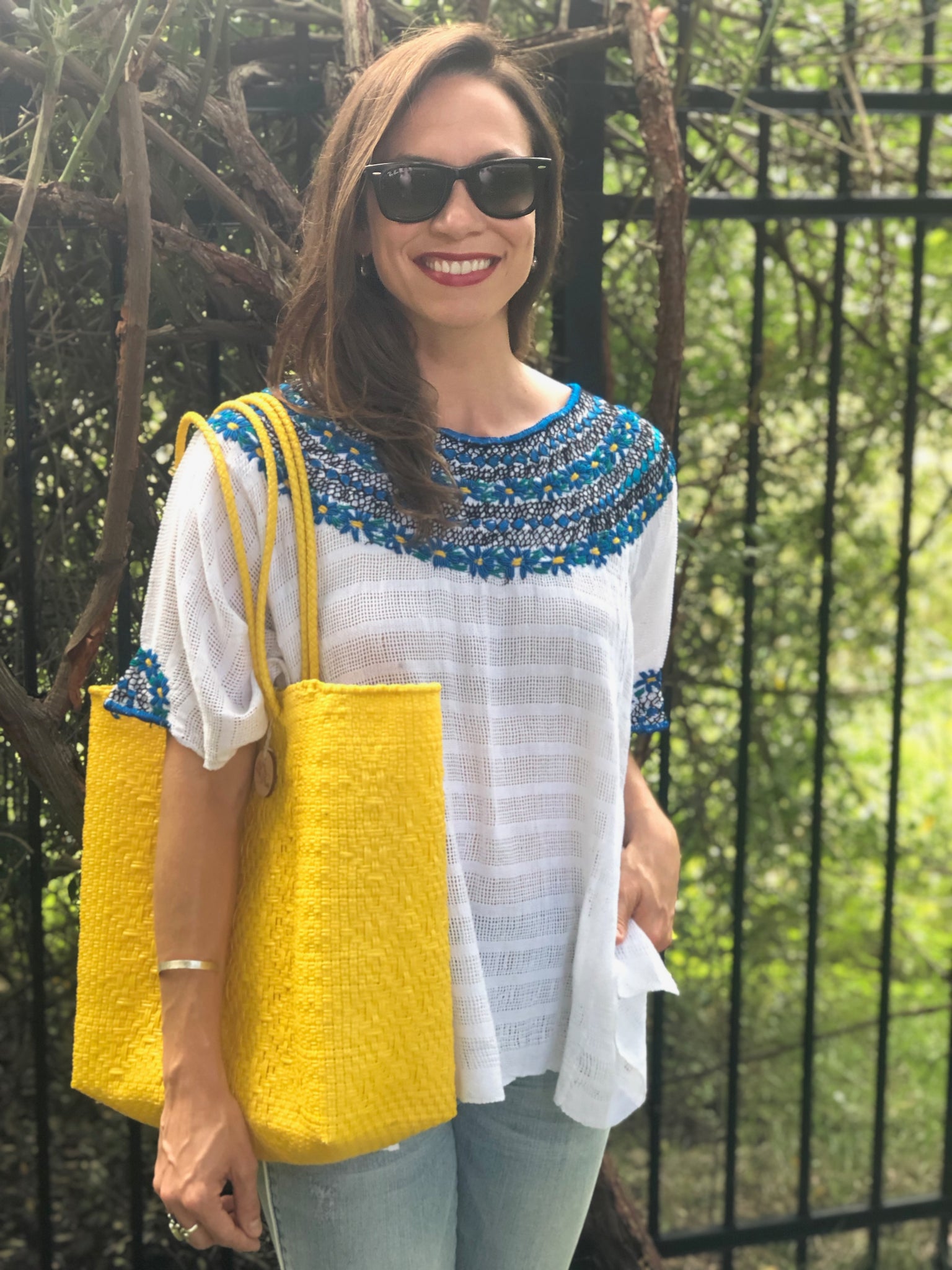 Yellow Woven Tote