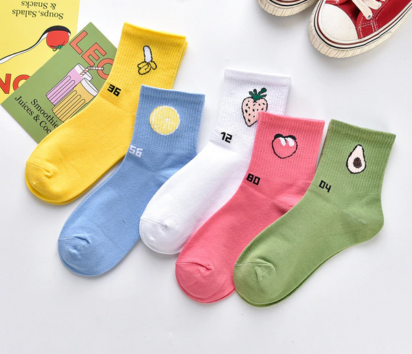 Number Fruit Ankle Socks (5 Designs) – Ice Cream Cake