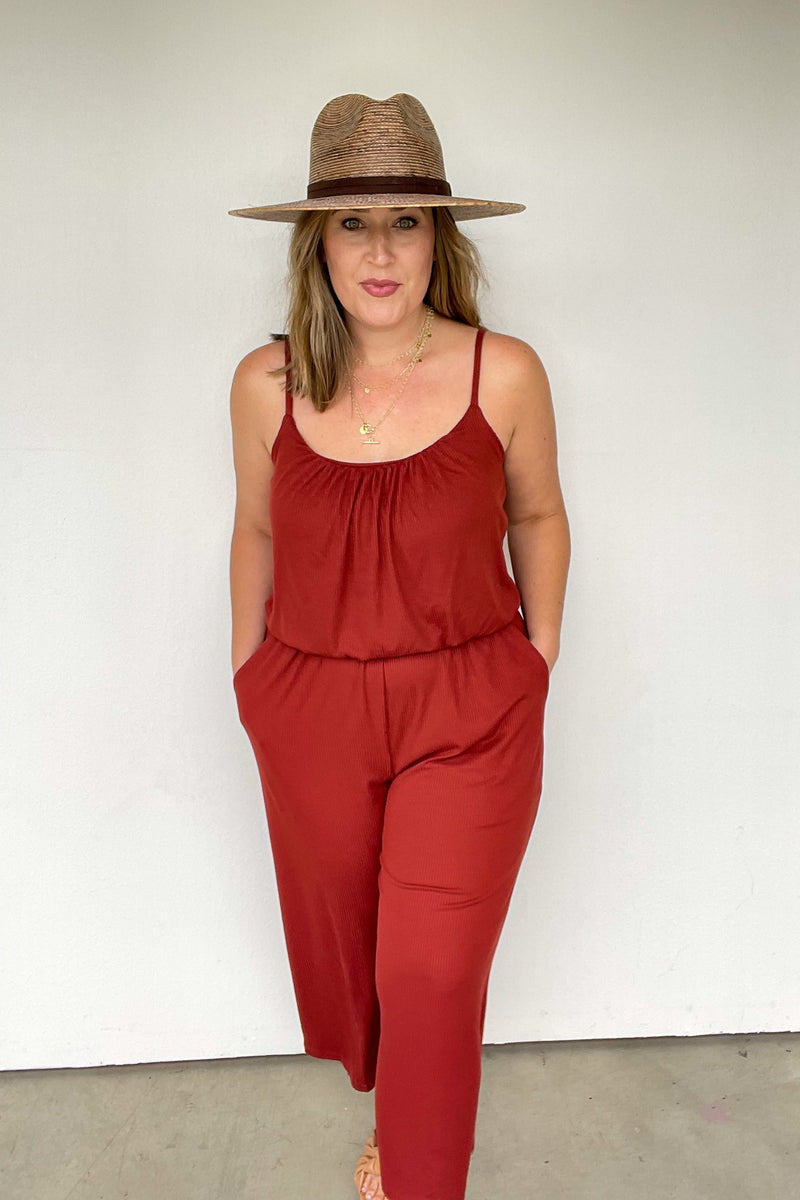 Cropped Ribbed Jumpsuit