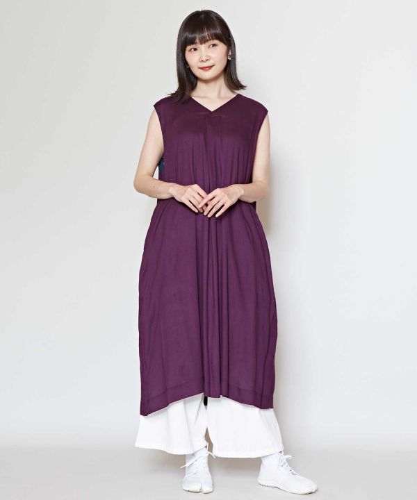 WATARI - Cotton Rose Print Reversible Dress