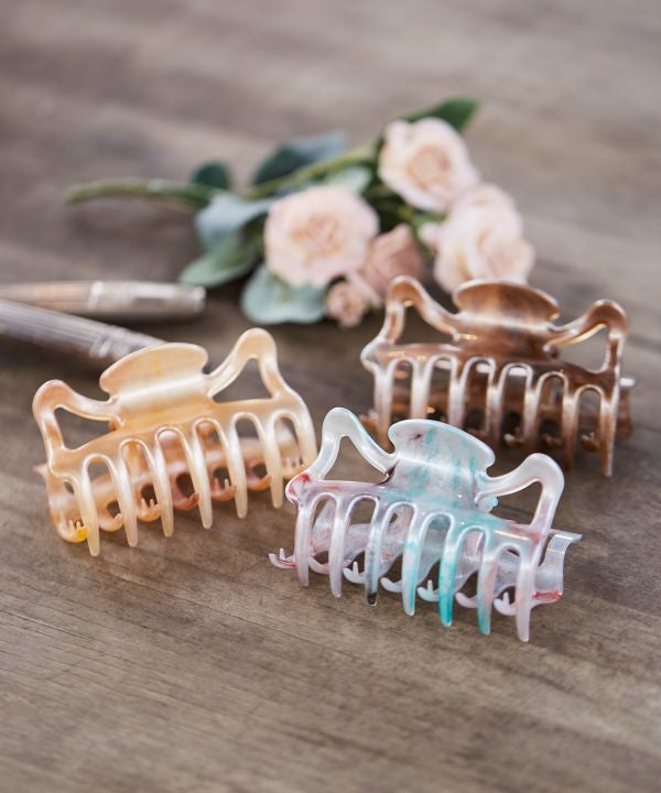 Biomass Plastic Marble Hair Clip