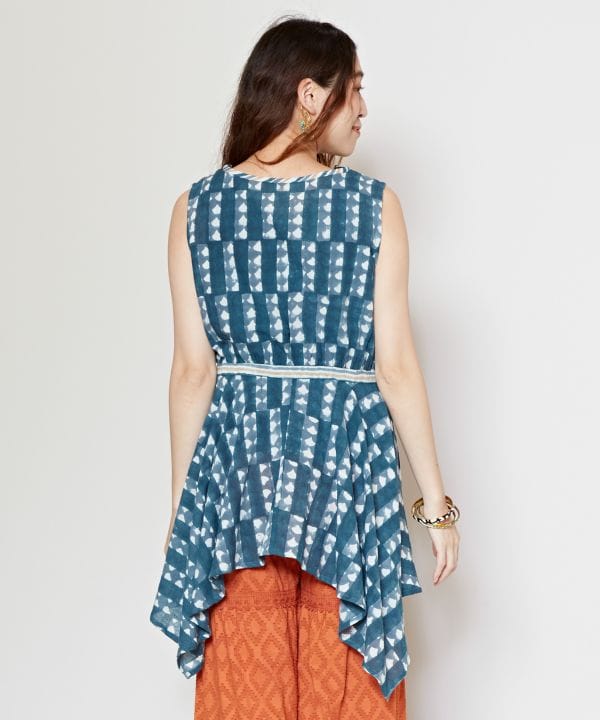 Block Print Sleeveless Top