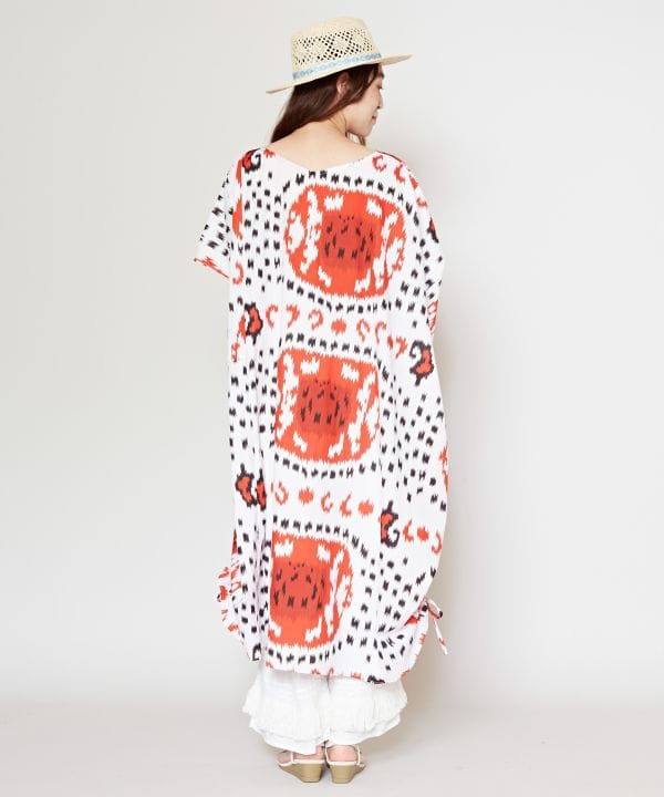 Ikat Print Kaftan Dress