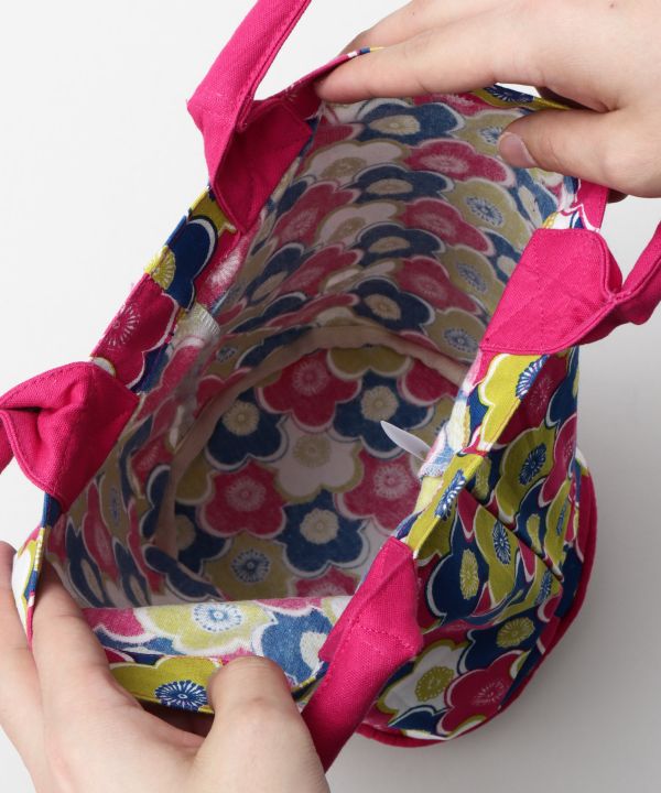 Floral Print Bucket Tote Bag