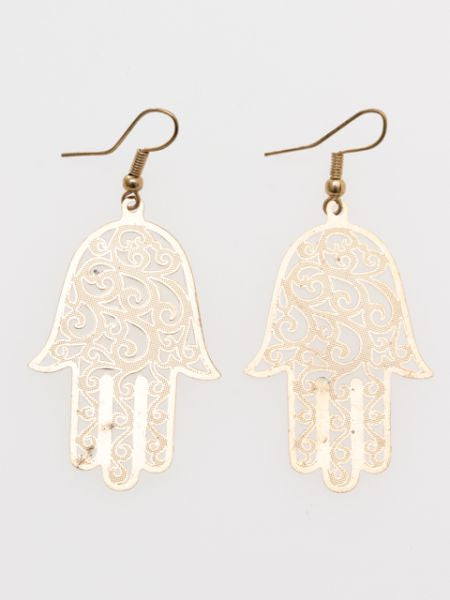 Oriental Pattern Openwork Metal Earrings