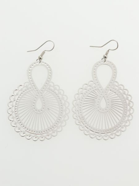 Oriental Pattern Openwork Metal Earrings