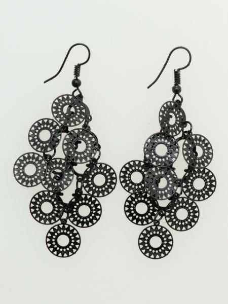 Oriental Pattern Openwork Metal Earrings