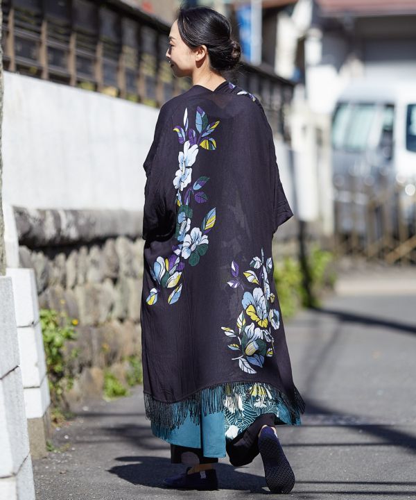 Classic Japanese Flower Pattern KIMONO Cardigan