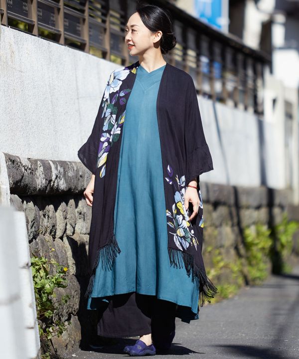 Classic Japanese Flower Pattern KIMONO Cardigan