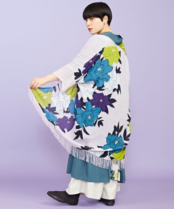 Classic Japanese Flower Pattern KIMONO Cardigan