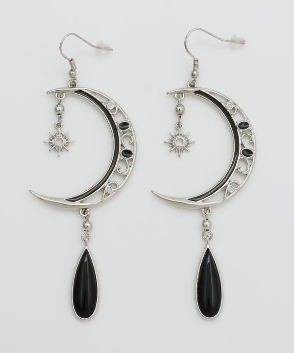 Sun and Crescent Moon Earrings