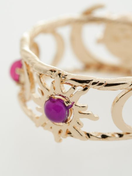 Sun and Crescent Moon Ring