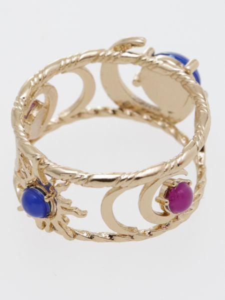 Sun and Crescent Moon Ring