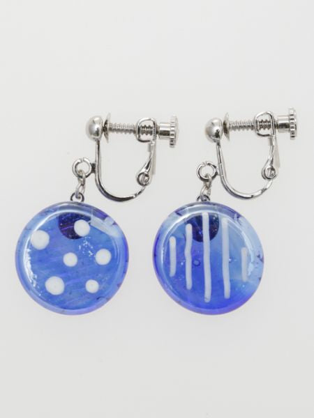 OHAJIKI Flat Marble Clip Earrings