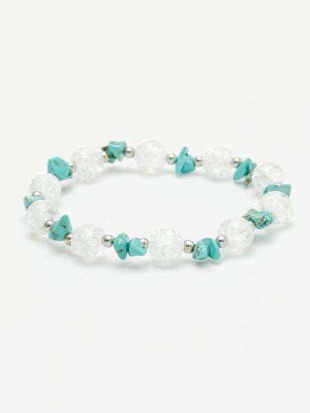 DEC Birthstone Turquoise x Cracked Crystal Bracelet