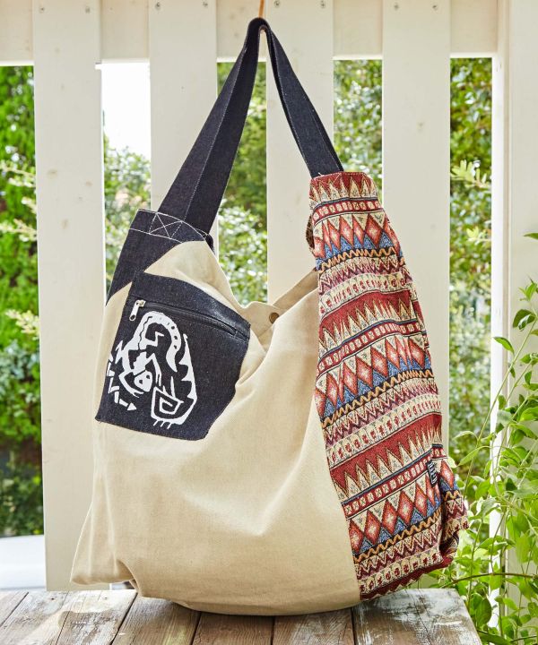 Navajo Patchwork Large Tote Bag