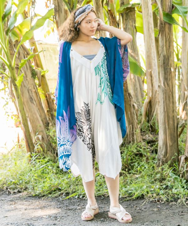 Polynesian Leaf UV Protection KIMONO