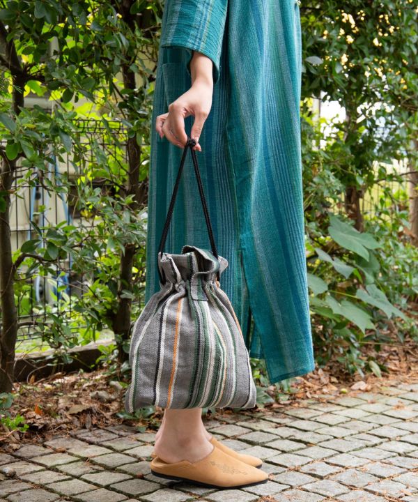 Hand Woven Cotton Drawstring Bag