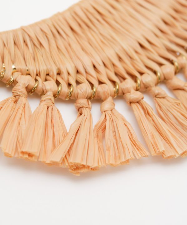 Braid Crescent Fringe Earrings