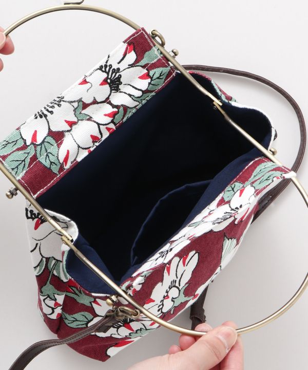 Convertible Floral GAMAGUCHI Clasp Bag