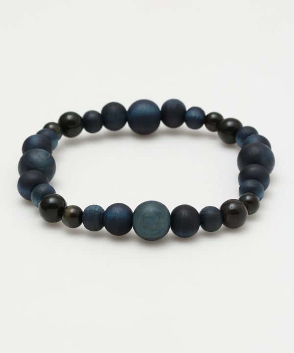 AIZOME Indigo Dyed Cypress x Blue Tiger Eye Bracelet