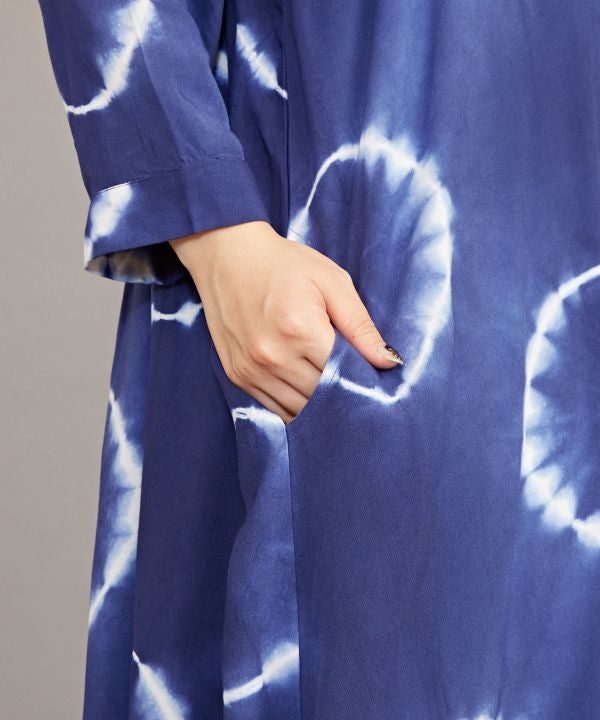 Indigo Hand Dyed HAKKAKE Dress