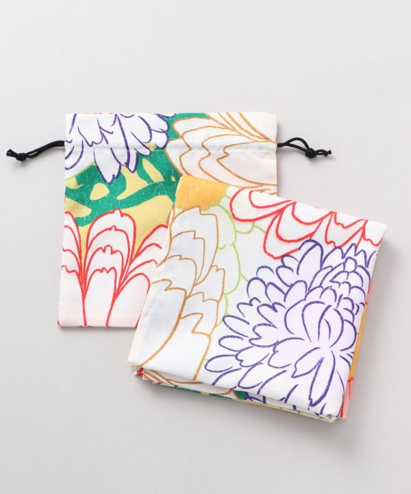 CHIYOGAMI Pattern FUROSHIKI and Pouch Set