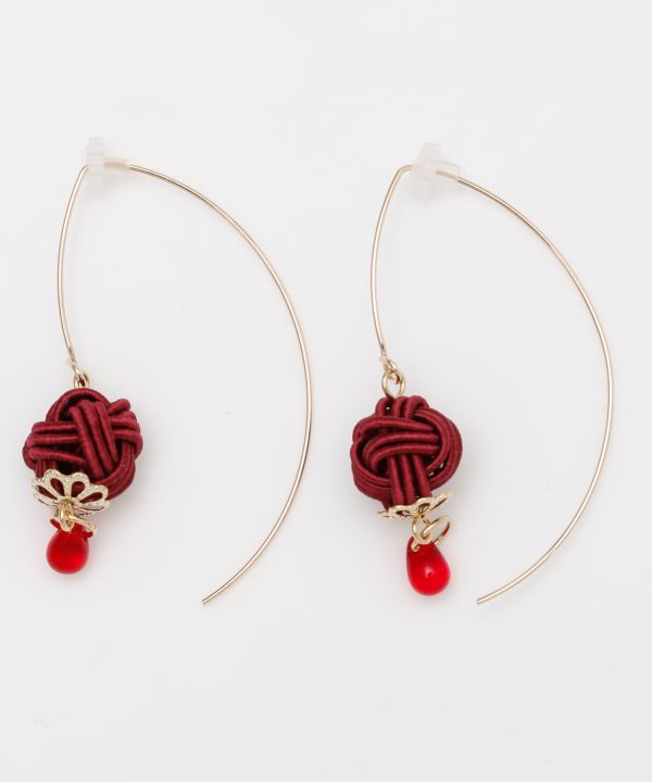 MIZUHIKI AWAJI Knot Ball Earrings