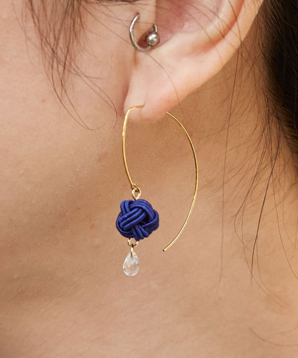 MIZUHIKI AWAJI Knot Ball Earrings