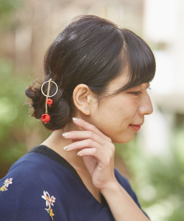 MIZUHIKI AWAJI Knot Ball KANZASHI Hair Stick