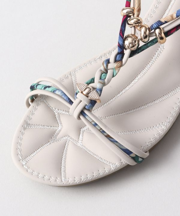 Boho Wedge Sandals - White