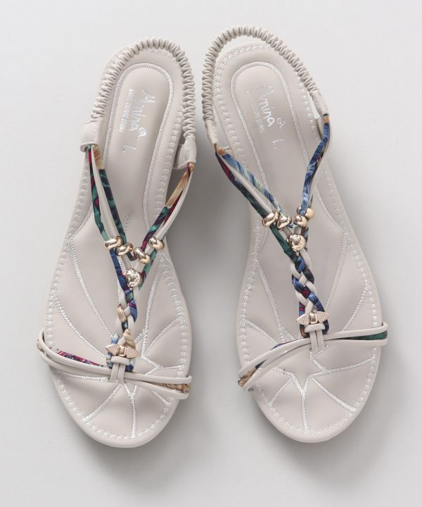 Boho Wedge Sandals - White