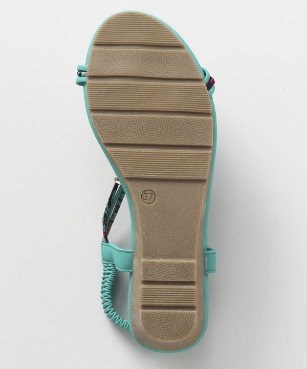 Boho Wedge Sandals - Turquoise