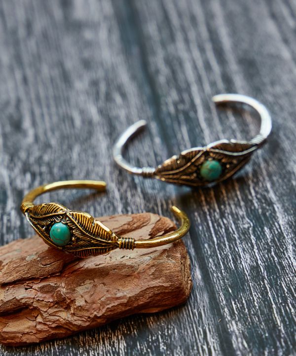 Feather x Turquoise Bangle