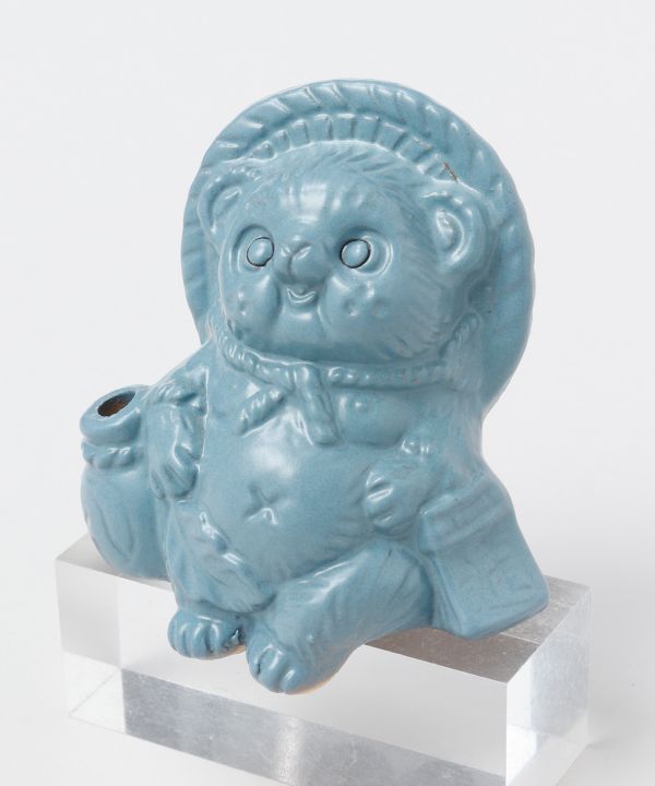 SHIGARAKI Ware Sitting TANUKI - Blue