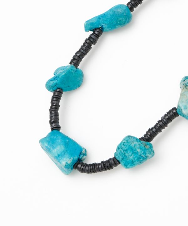 Turquoise x Shell Beaded Long Necklace