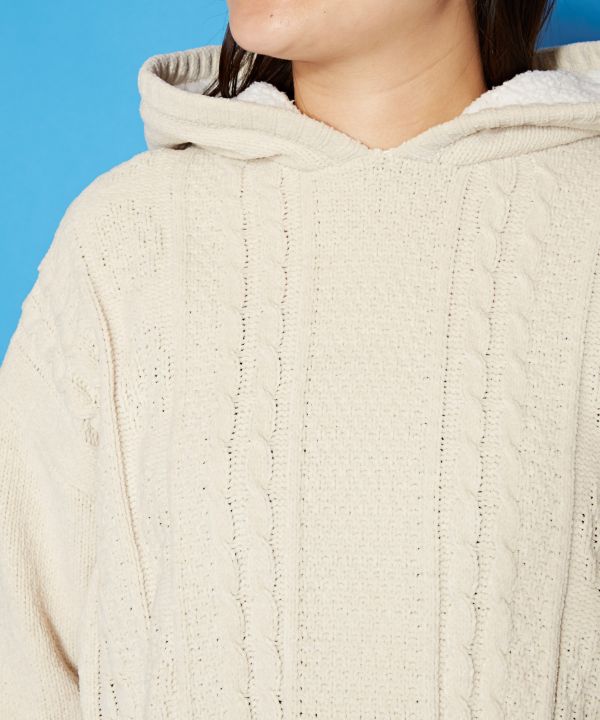 Fluffy Knitted Hoodie Top